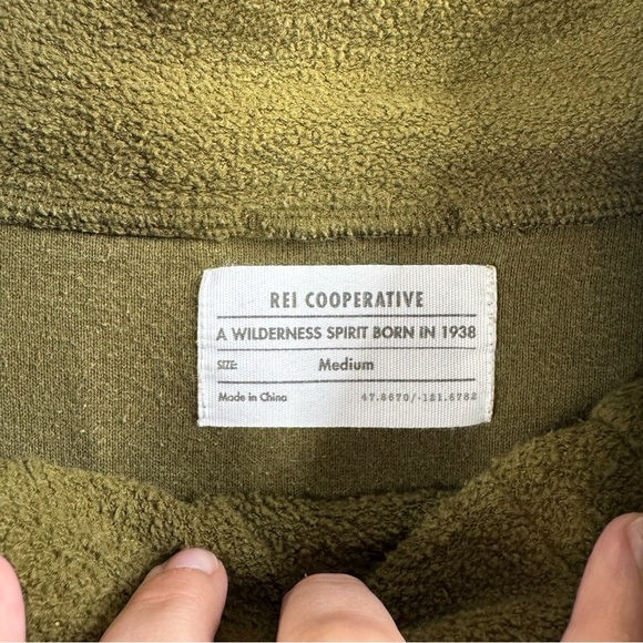 REI Cooperative Wallace Lake Fleece Pullover Olive Size Medium - Picture 3 of 3